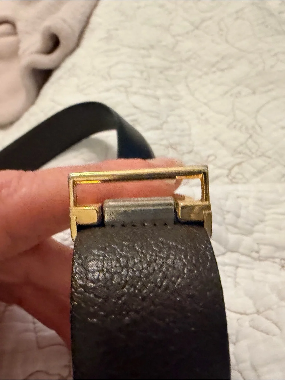 Pierre Cardin reversible belt  with Black Enamel and Silver Accent